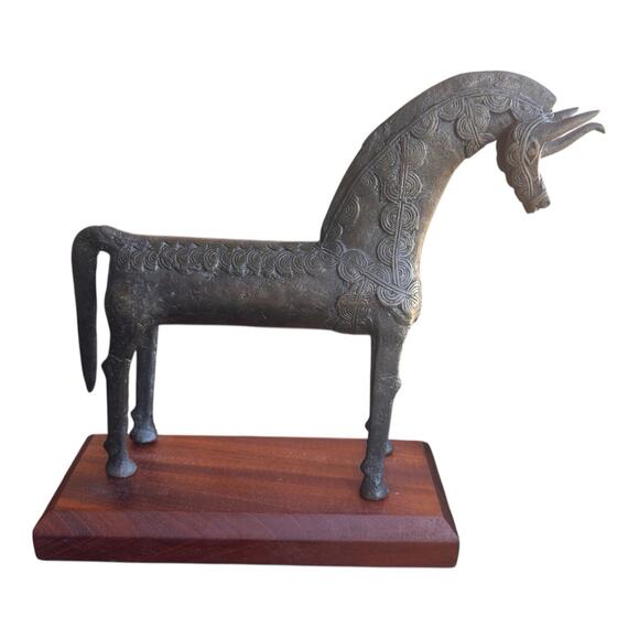 Other - RARE Dogon Bronze Horse Sculpture • Mali • Solid Lost-Wax Bronze • 12”x10"